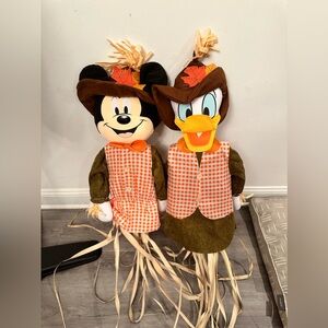 Mickey and Donald Duck scarecrow lawn decor 5’